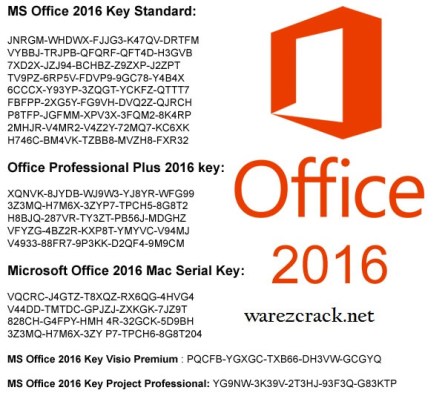 Microsoft Office 2016 Crack with Product Key 2016